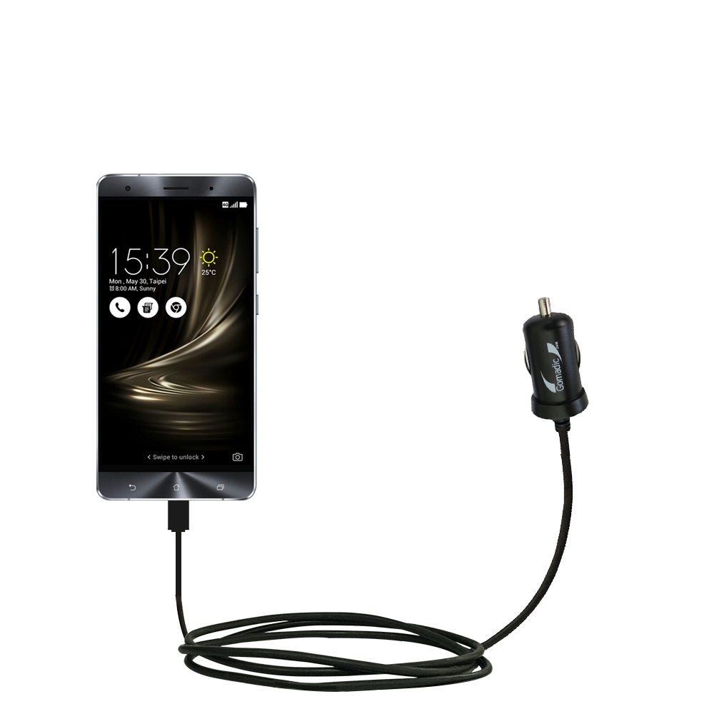 Mini Car Charger compatible with the Asus Zenfone 3