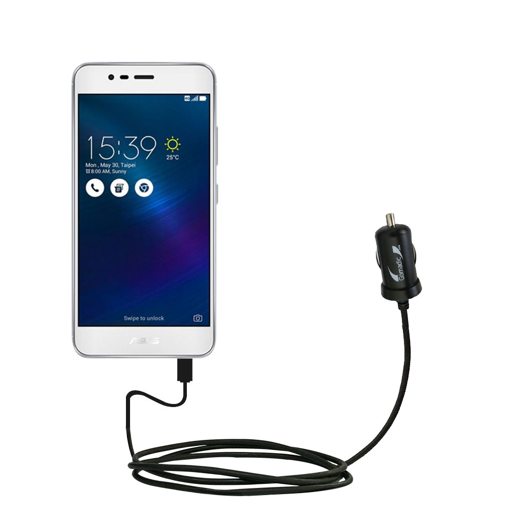 Mini Car Charger compatible with the Asus ZenFone 3 Max