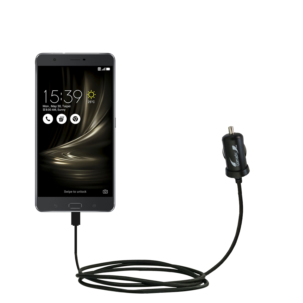 Mini Car Charger compatible with the Asus Zenfone 3 Ultra