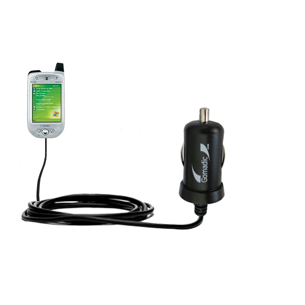 Gomadic Intelligent Compact Car / Auto DC Charger suitable for the Audiovox 5050 Pocket PC Phone - 2A / 10W power at half the size. Uses Gomadic TipExchange Technology