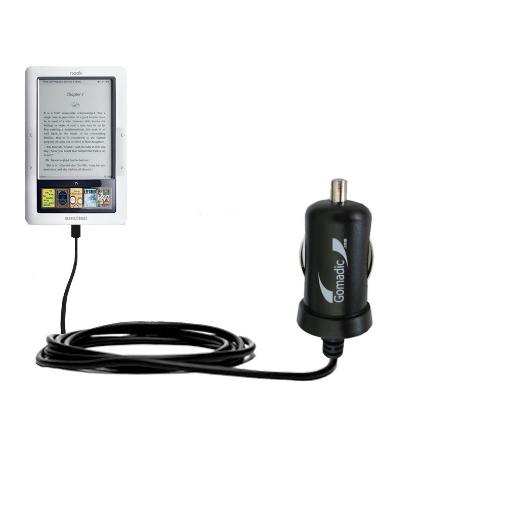 Mini Car Charger compatible with the Barnes and Noble Nook 3G Wi-Fi