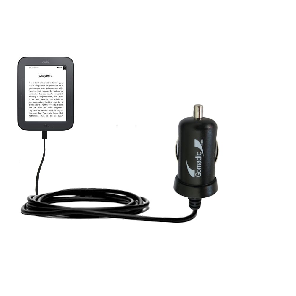 Mini Car Charger compatible with the Barnes and Noble nook Original eBook eReader