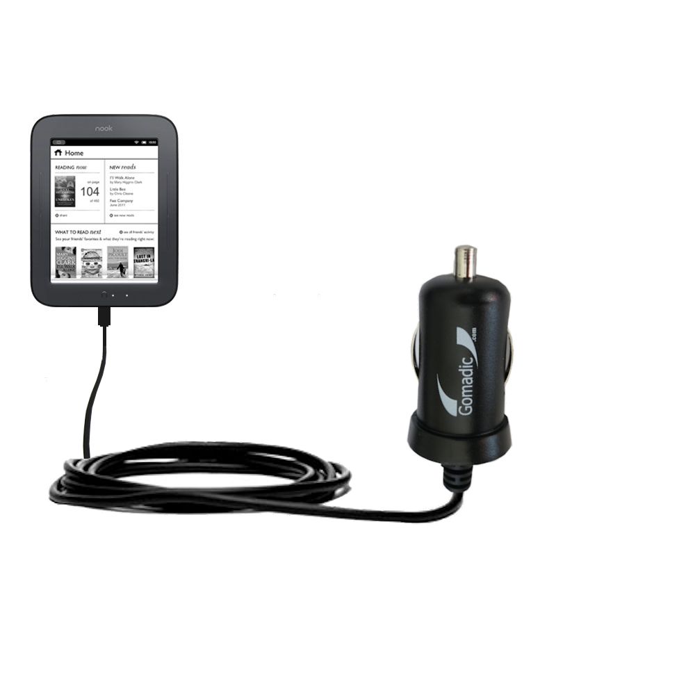 Mini Car Charger compatible with the Barnes and Noble Nook Simple Touch