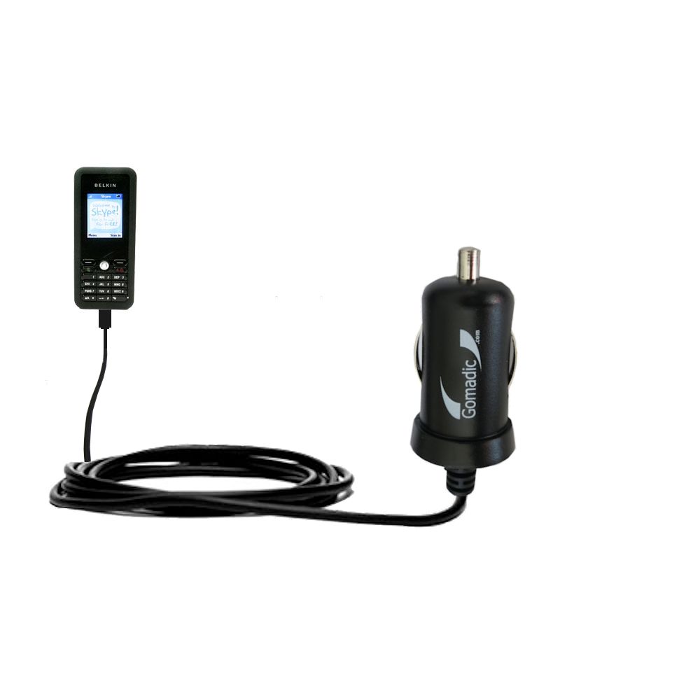 Mini Car Charger compatible with the Belkin Skype WiFi