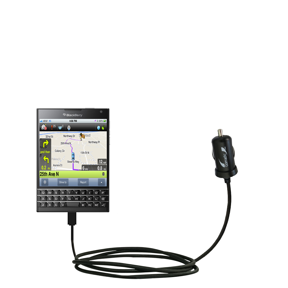 Mini Car Charger compatible with the Blackberry Passport
