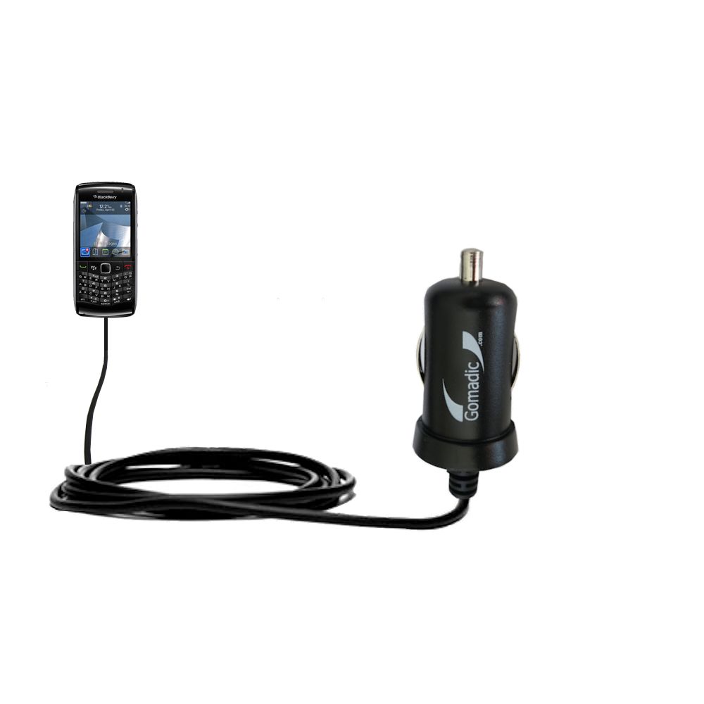 Gomadic Intelligent Compact Car / Auto DC Charger suitable for the Blackberry pearl - 2A / 10W power at half the size. Uses Gomadic TipExchange Technology
