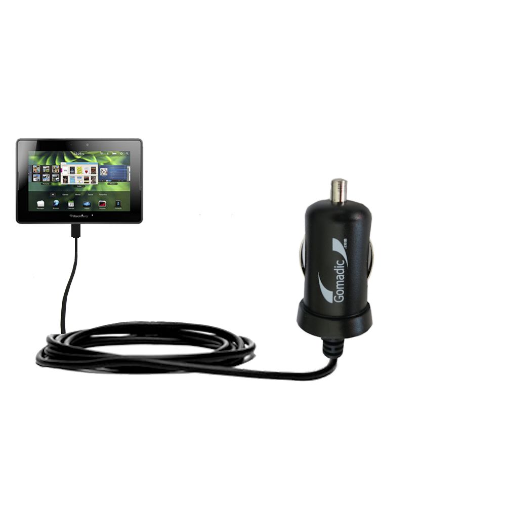 Mini Car Charger compatible with the Blackberry Playbook Tablet