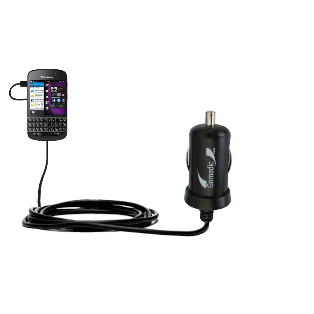 Mini Car Charger compatible with the Blackberry Q10