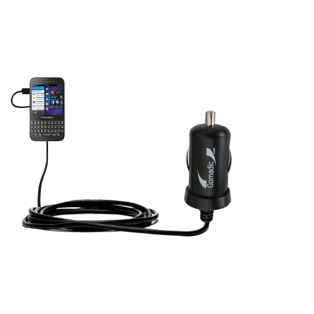 Mini Car Charger compatible with the Blackberry Q5