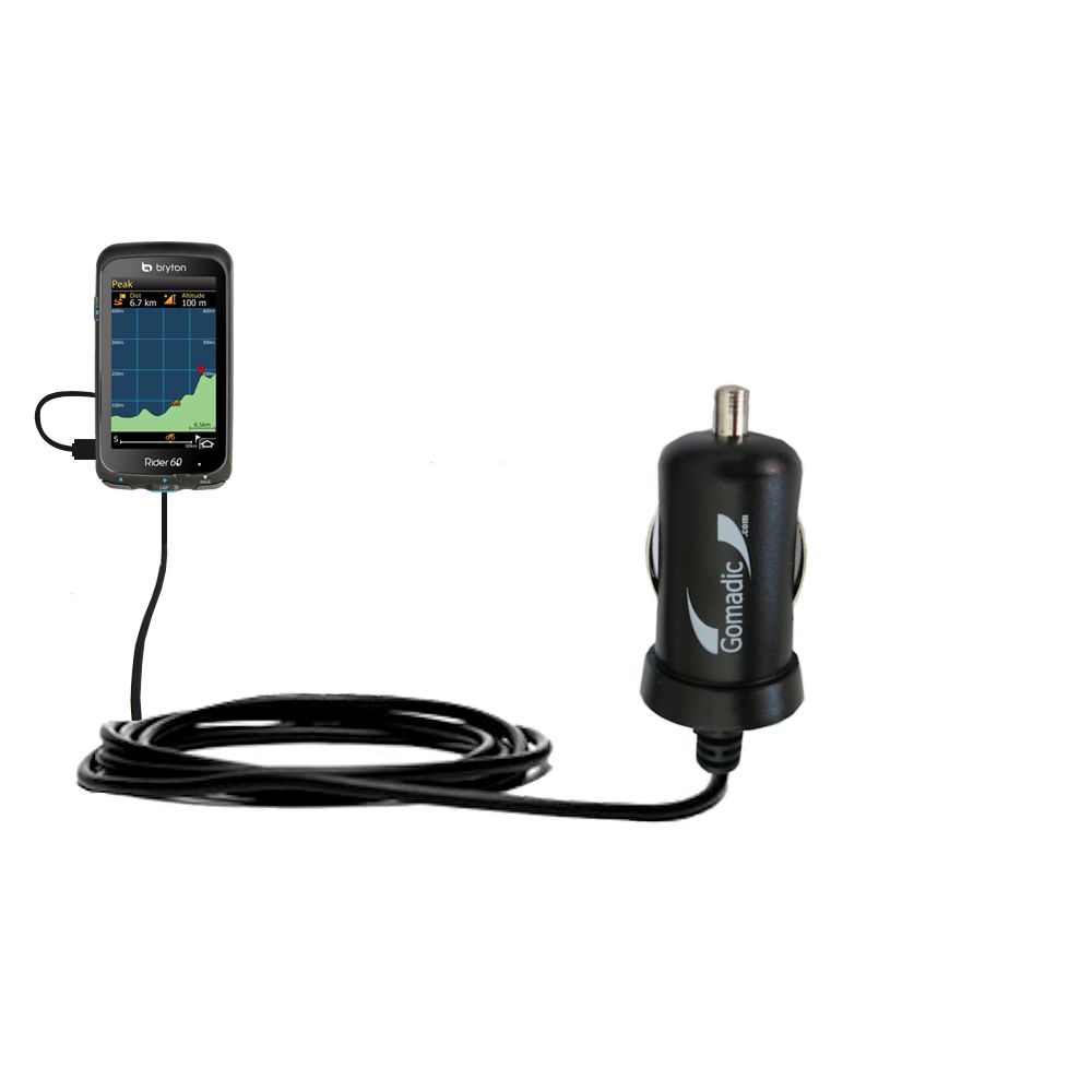 Mini Car Charger compatible with the Bryton Rider 60