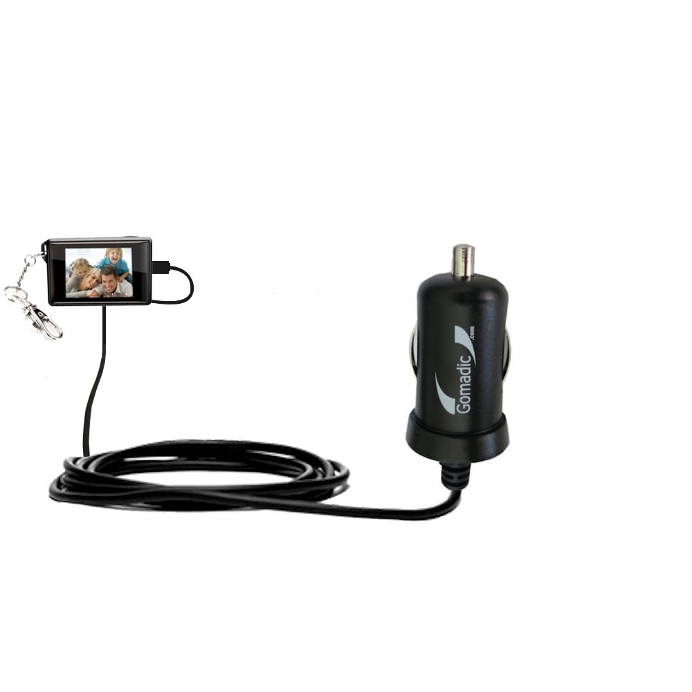 Mini Car Charger compatible with the Coby DP180 keychain frame