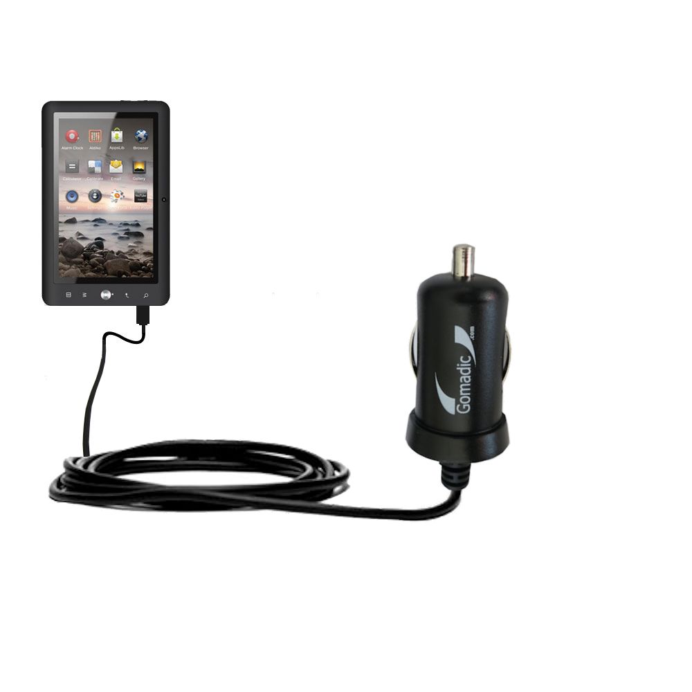 Mini Car Charger compatible with the Coby Kyros MID1125