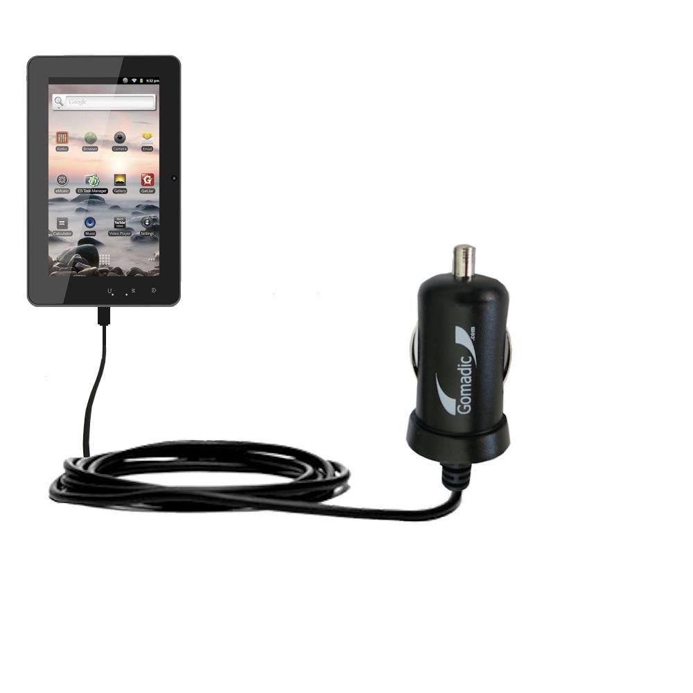 Mini Car Charger compatible with the Coby Kyros MID7127