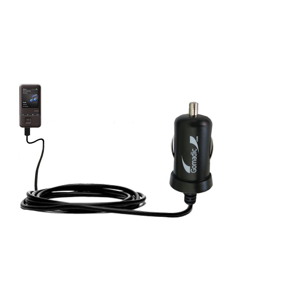 Mini Car Charger compatible with the Creative ZEN Style 100