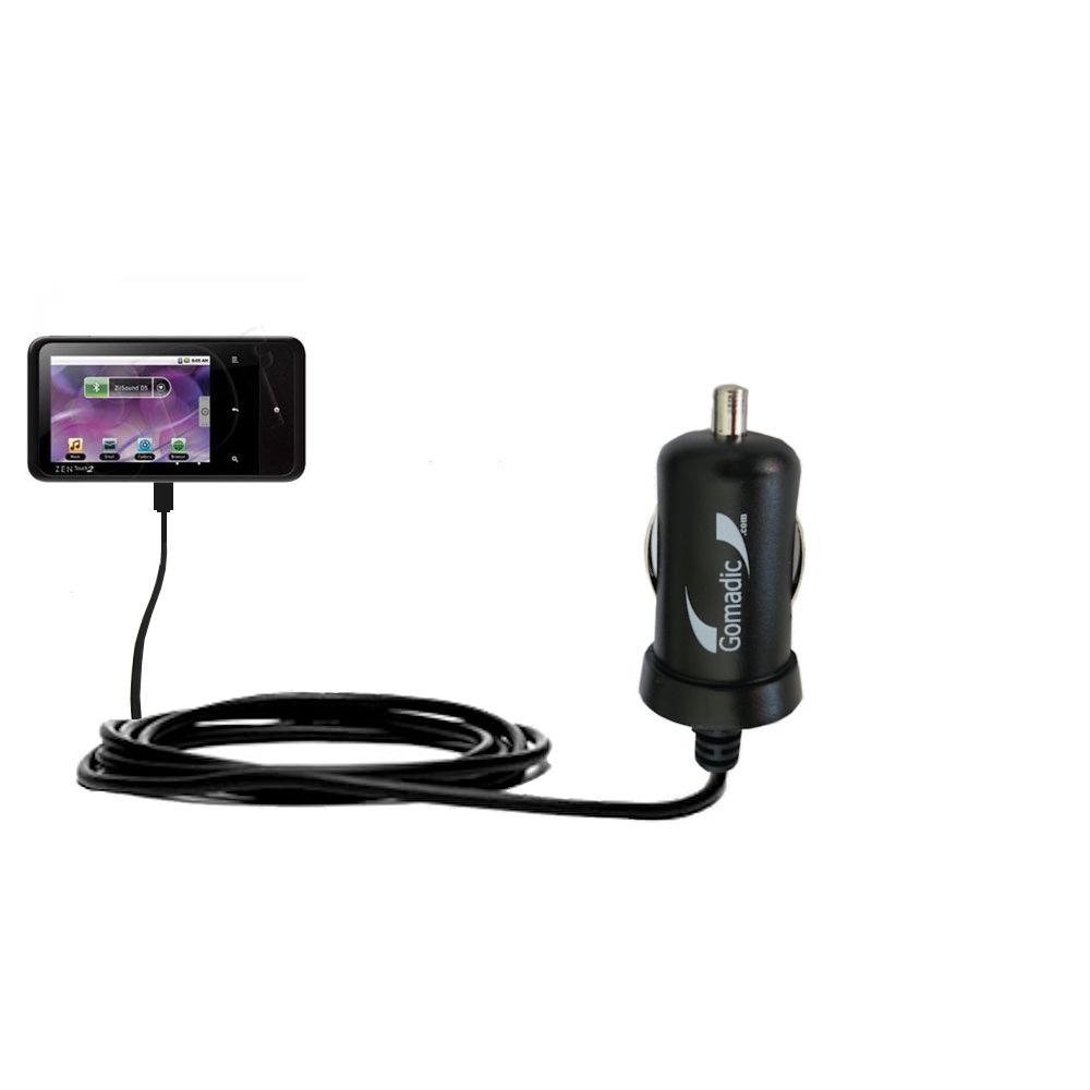 Mini Car Charger compatible with the Creative ZEN Touch 2