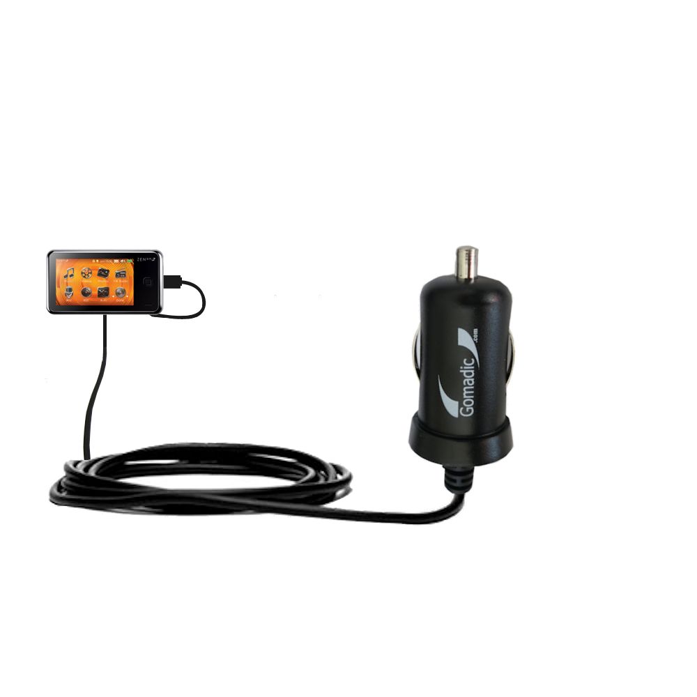 Mini Car Charger compatible with the Creative ZEN X-Fi2