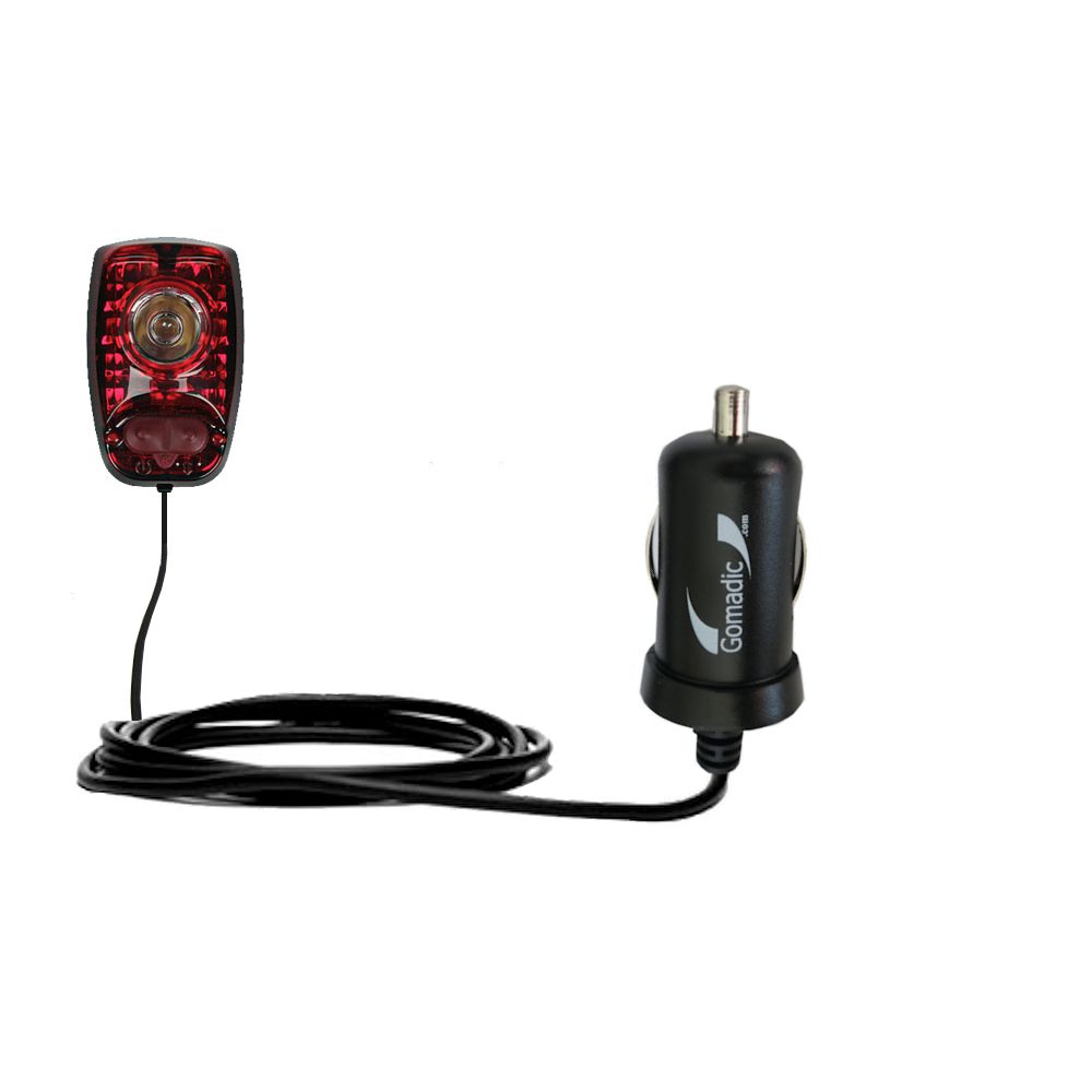 Gomadic Intelligent Compact Car / Auto DC Charger suitable for the Cygolite Hotshot - 2A / 10W power at half the size. Uses Gomadic TipExchange Technology