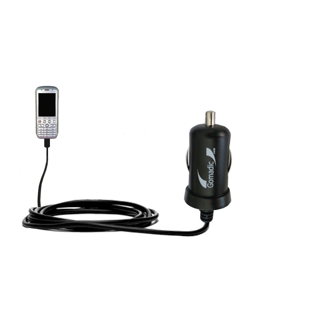Gomadic Intelligent Compact Car / Auto DC Charger suitable for the Dopod 586w - 2A / 10W power at half the size. Uses Gomadic TipExchange Technology