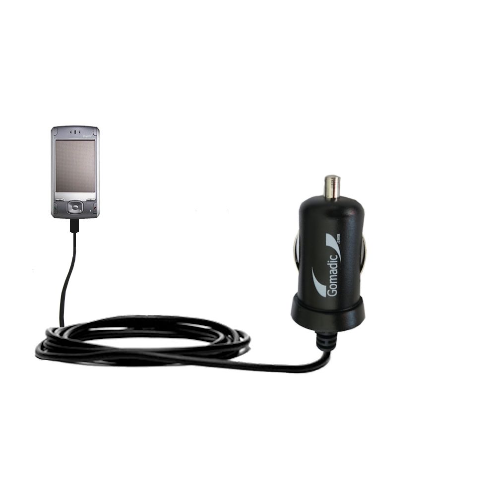 Gomadic Intelligent Compact Car / Auto DC Charger suitable for the Dopod 838 - 2A / 10W power at half the size. Uses Gomadic TipExchange Technology