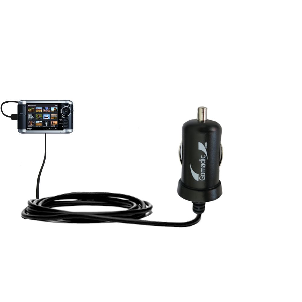 Mini Car Charger compatible with the Epson P-3000 Multimedia Photo Viewer