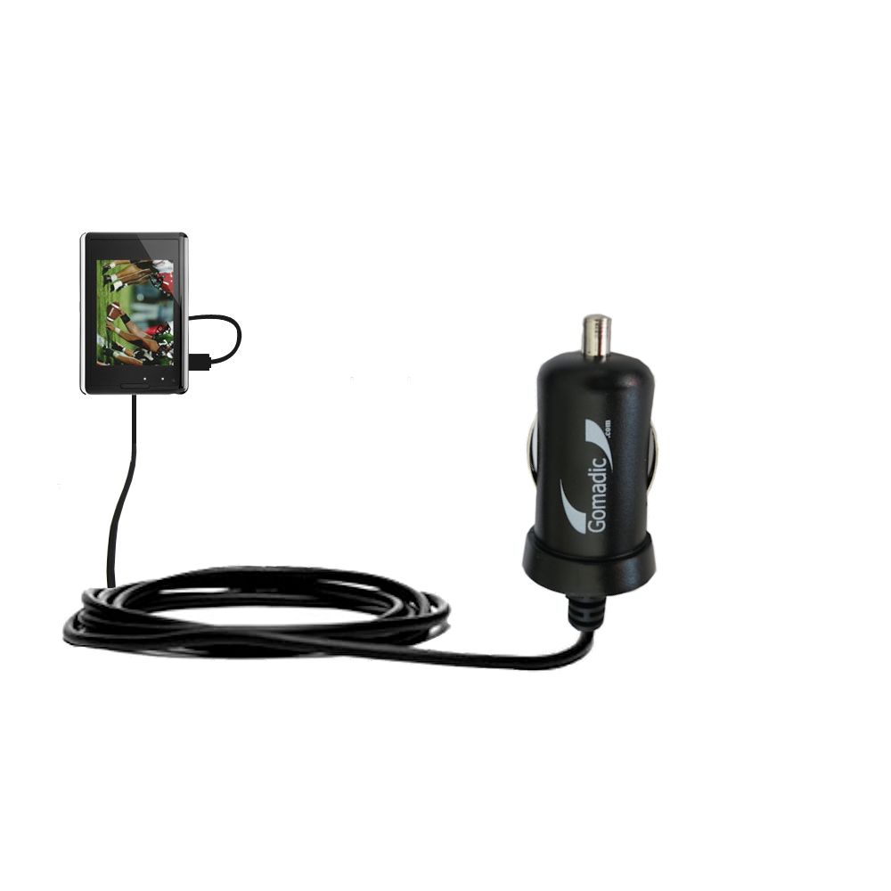 Mini Car Charger compatible with the FLO TV PTV 350 Personal Television