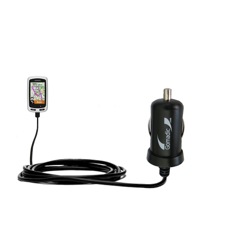 Gomadic Intelligent Compact Car / Auto DC Charger suitable for the Garmin EDGE Touring Plus - 2A / 10W power at half the size. Uses Gomadic TipExchange Technology