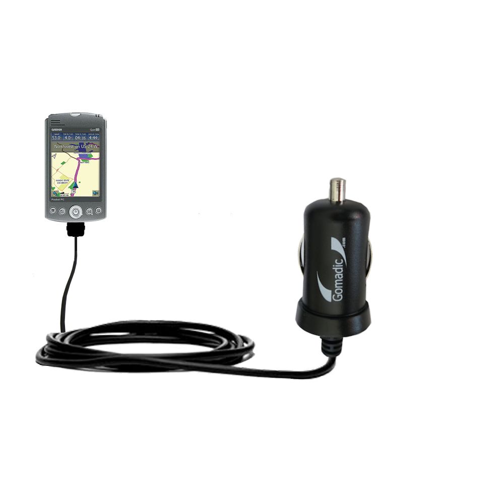 Mini Car Charger compatible with the Garmin iQue M4