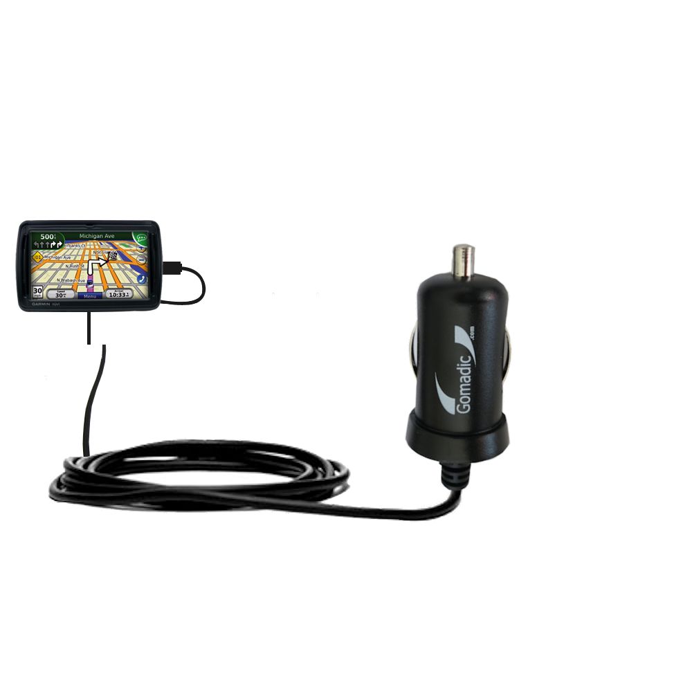 Mini Car Charger compatible with the Garmin Nuvi 855
