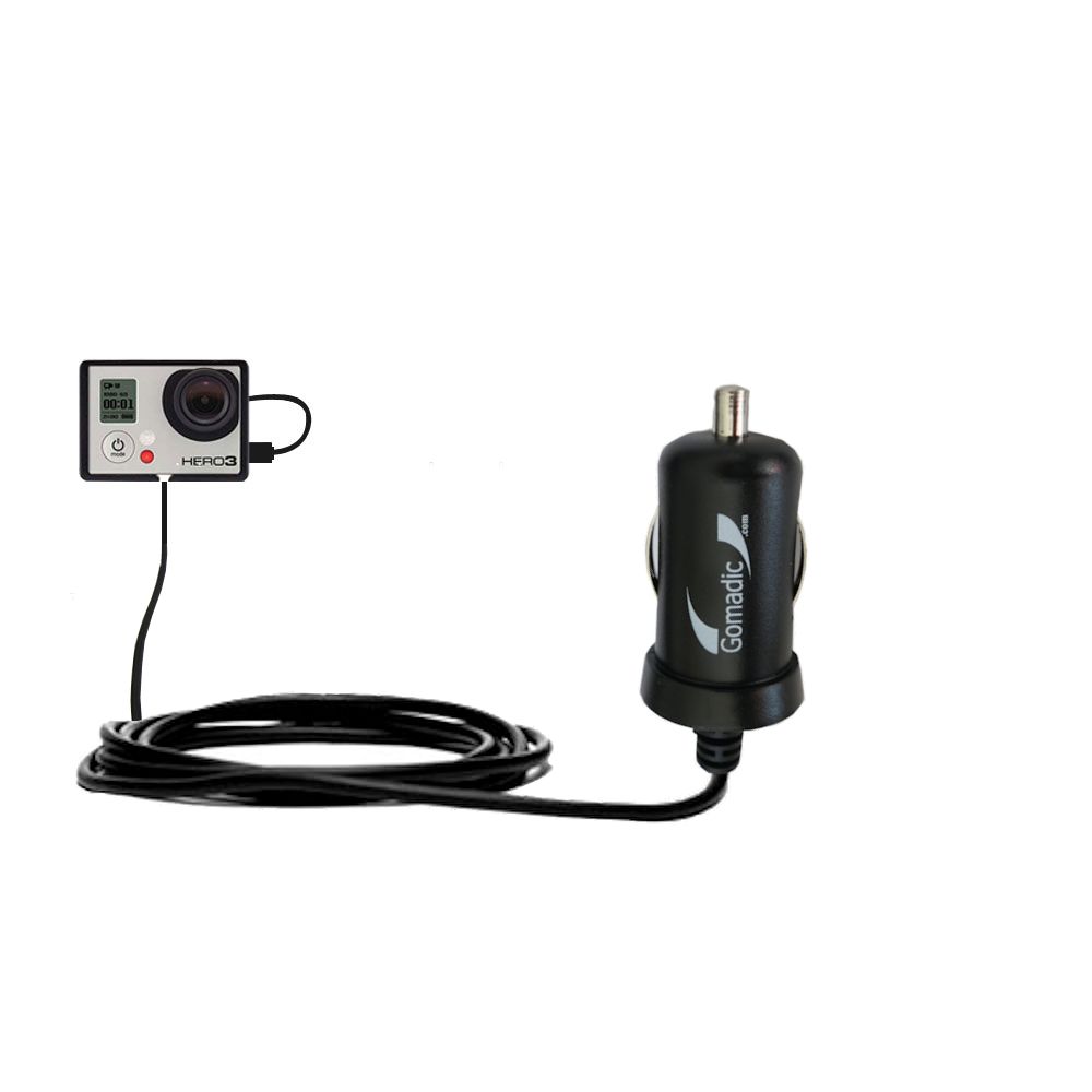 Mini Car Charger compatible with the GoPro Hero3