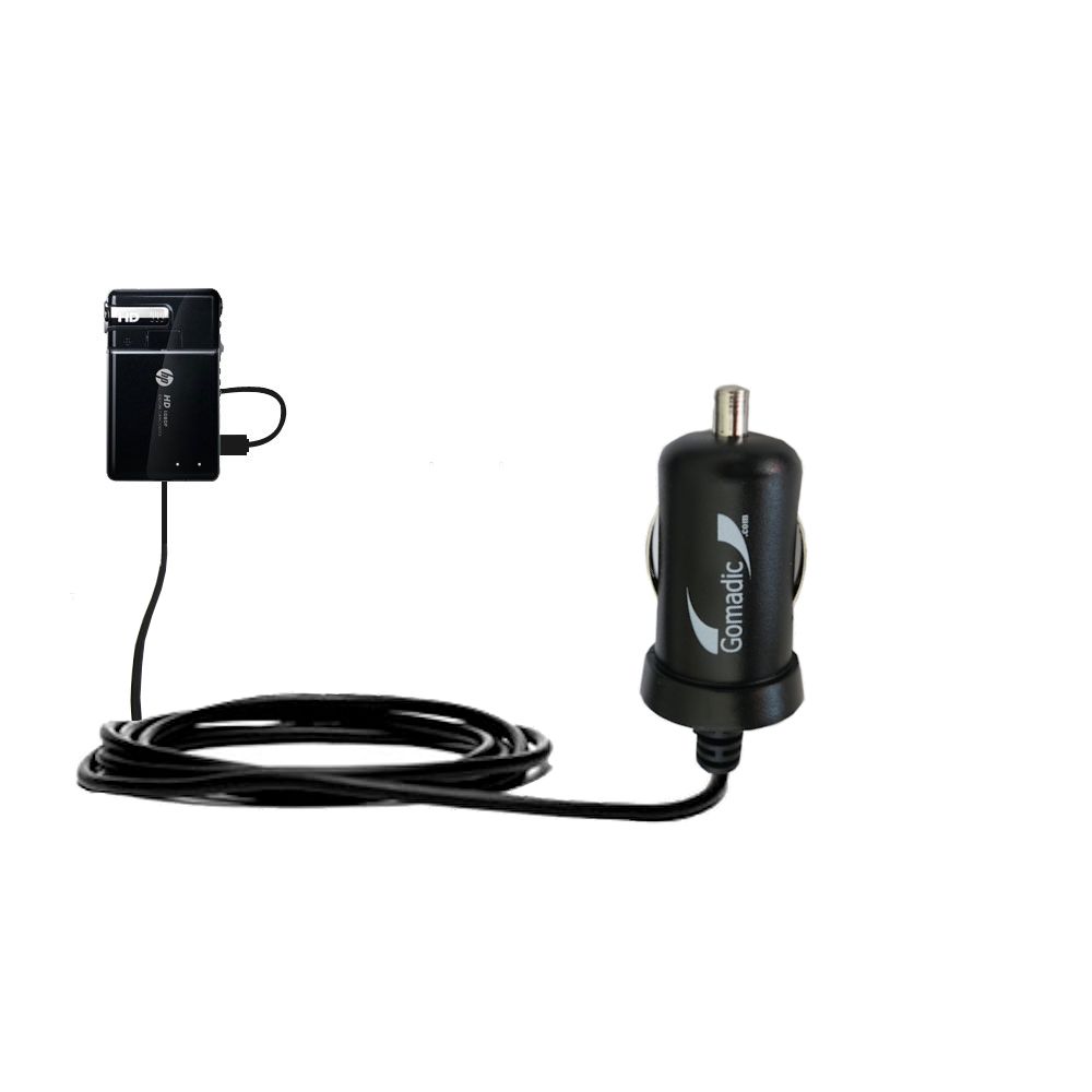 Mini Car Charger compatible with the HP V5040u Camcorder