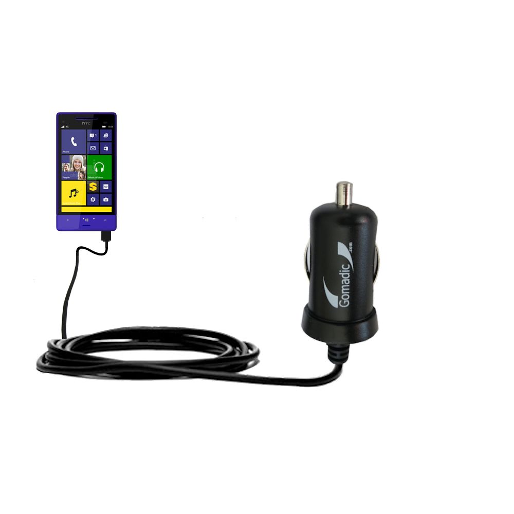 Mini Car Charger compatible with the HTC 8XT