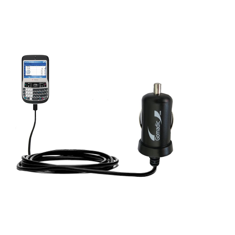 Gomadic Intelligent Compact Car / Auto DC Charger suitable for the HTC A620 - 2A / 10W power at half the size. Uses Gomadic TipExchange Technology