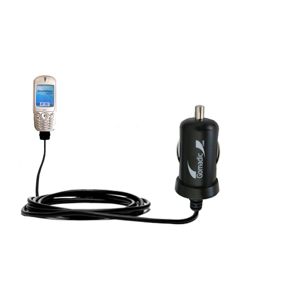 Gomadic Intelligent Compact Car / Auto DC Charger suitable for the HTC Canary Smartphone - 2A / 10W power at half the size. Uses Gomadic TipExchange Technology