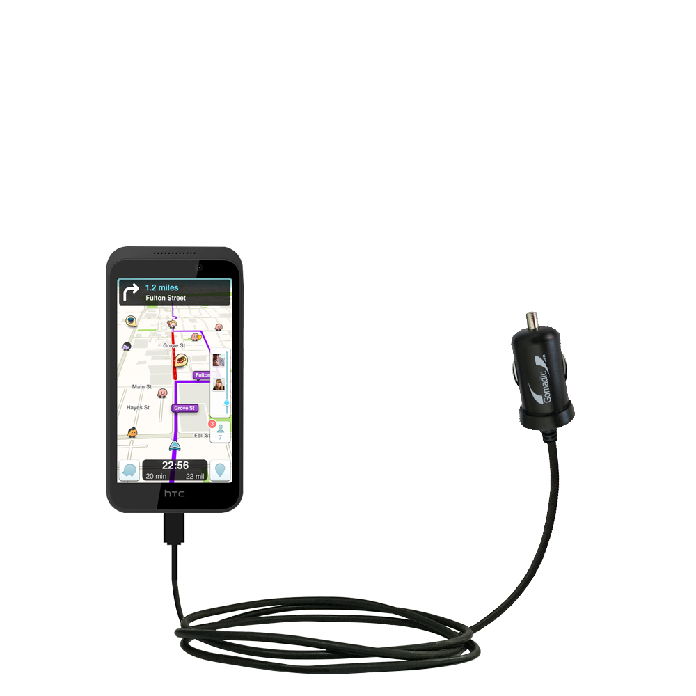 Mini Car Charger compatible with the HTC Desire 320