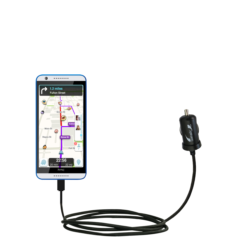 Mini Car Charger compatible with the HTC Desire 820