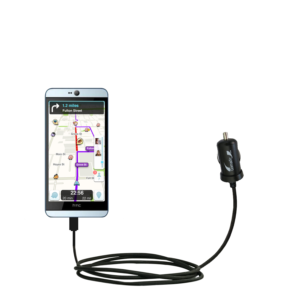 Mini Car Charger compatible with the HTC Desire 826