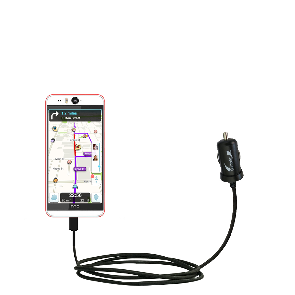 Mini Car Charger compatible with the HTC Desire EYE