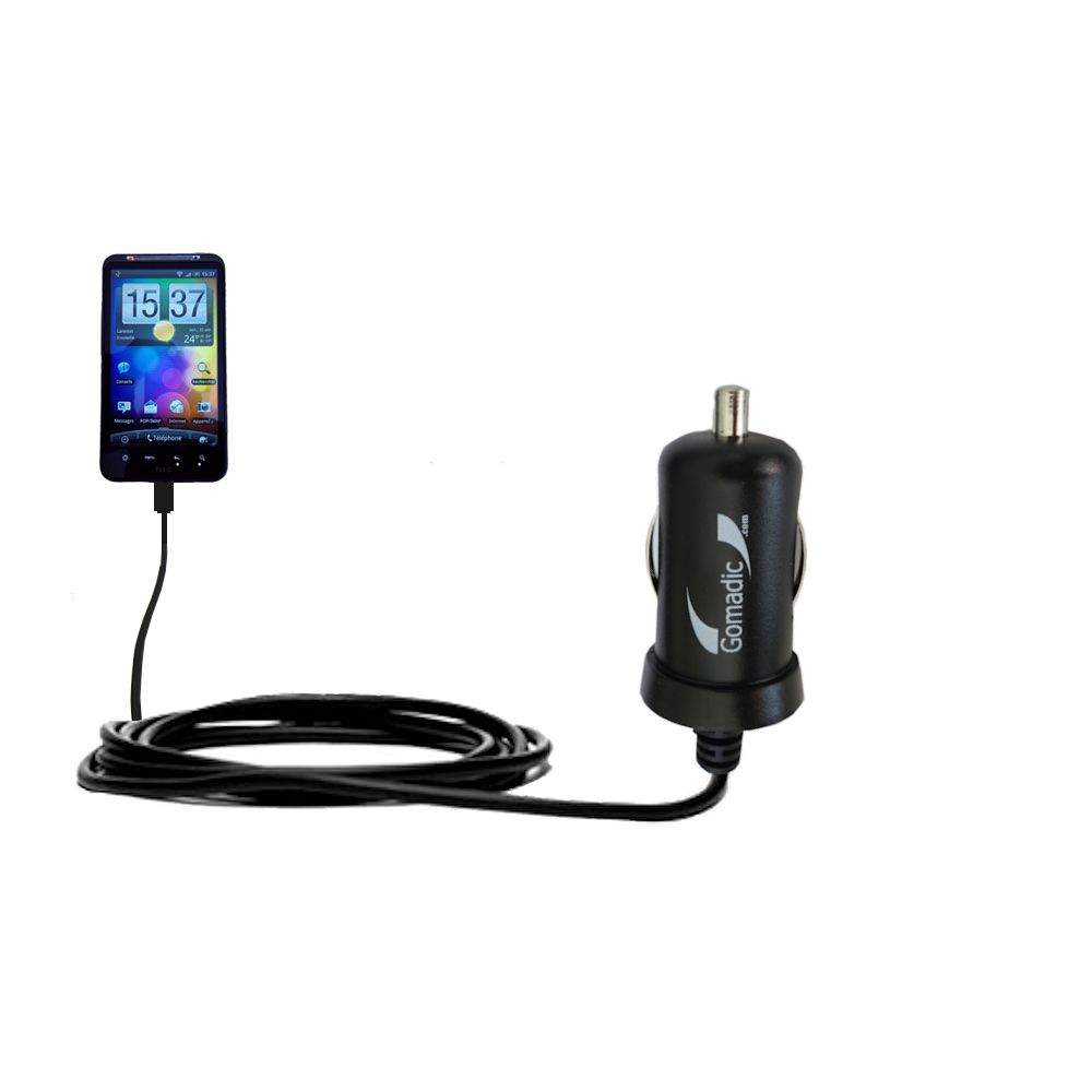 Mini Car Charger compatible with the HTC Desire HD