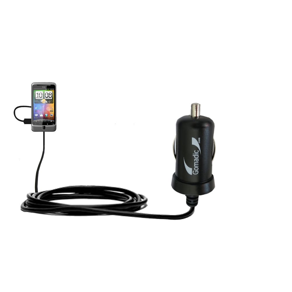 Mini Car Charger compatible with the HTC Desire Z