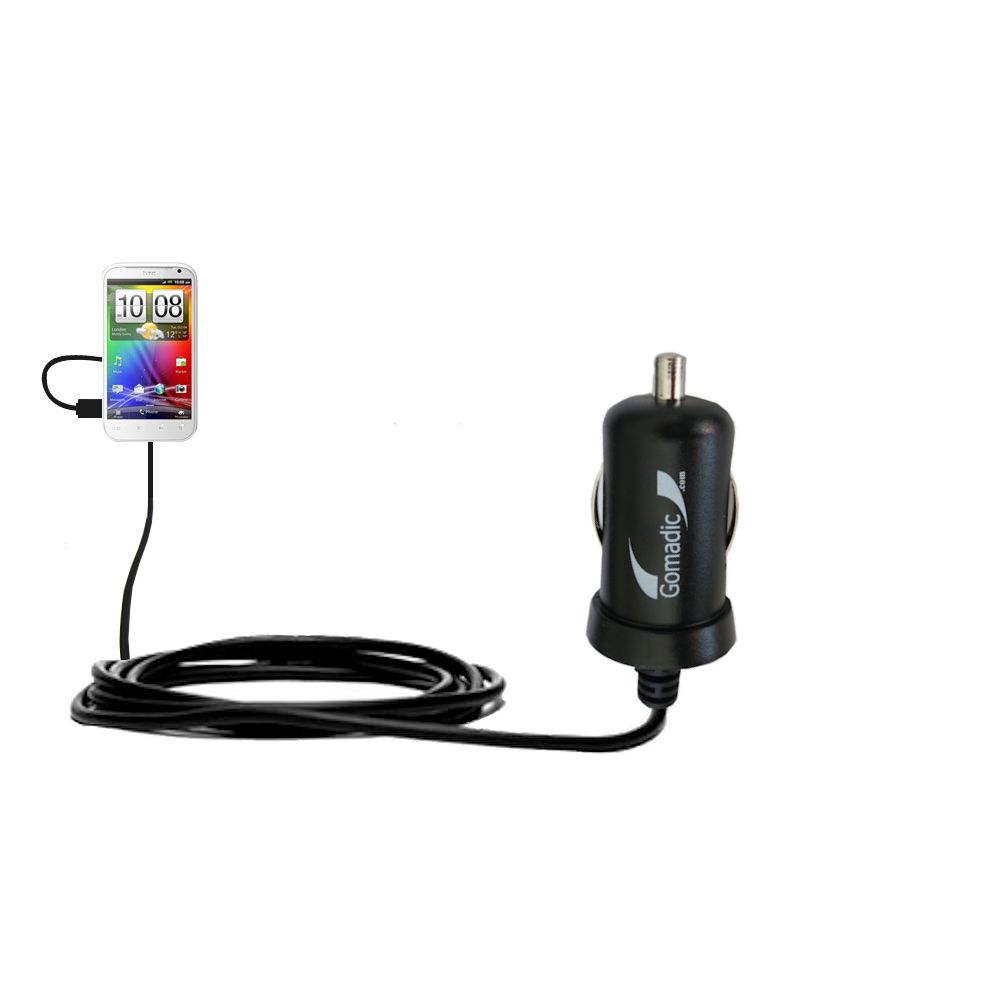Mini Car Charger compatible with the HTC Sensation XL