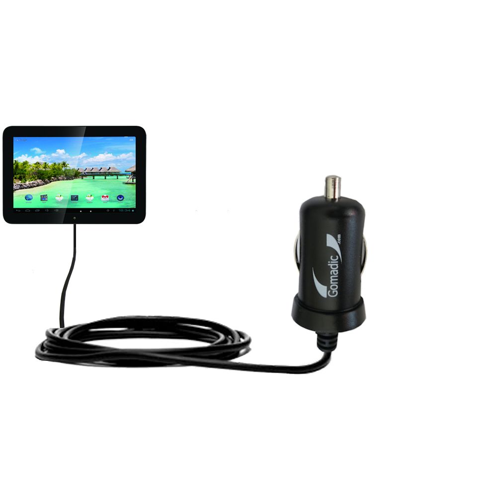 Gomadic Intelligent Compact Car / Auto DC Charger suitable for the Idolian mini-Studio - 2A / 10W power at half the size. Uses Gomadic TipExchange Technology