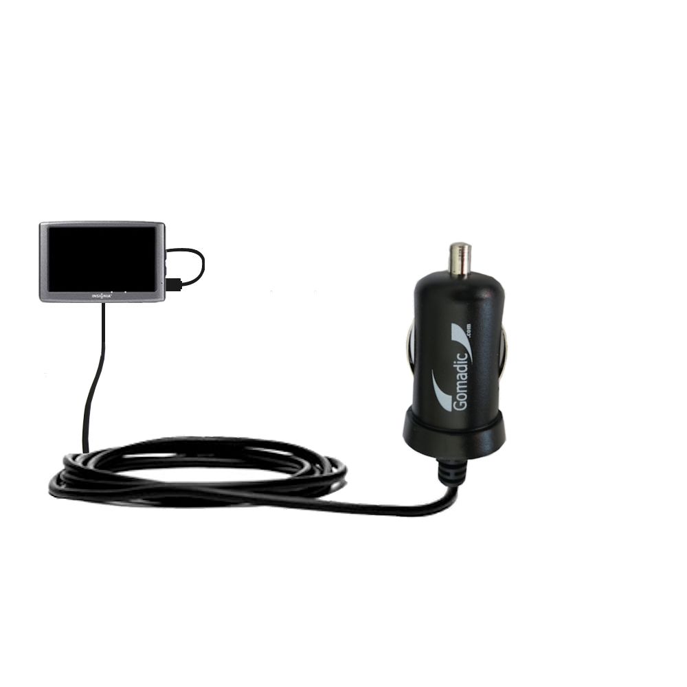 Gomadic Intelligent Compact Car / Auto DC Charger suitable for the Insignia NS-CNV10 - 2A / 10W power at half the size. Uses Gomadic TipExchange Technology