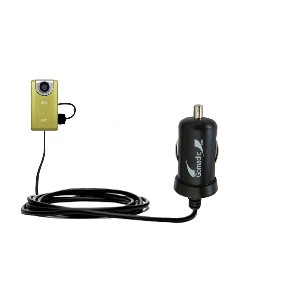 Mini Car Charger compatible with the JVC GC-FM2 Pocket Camera