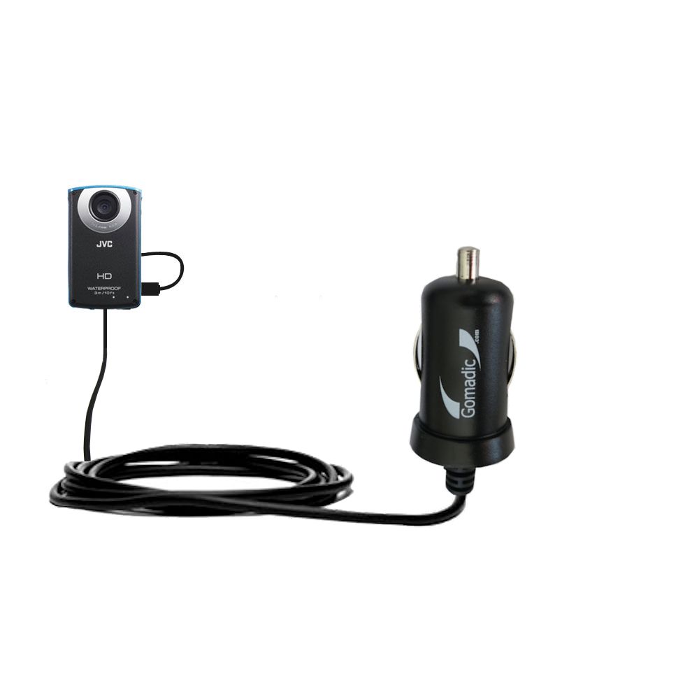 Mini Car Charger compatible with the JVC GC-WP10 Waterproof Camera