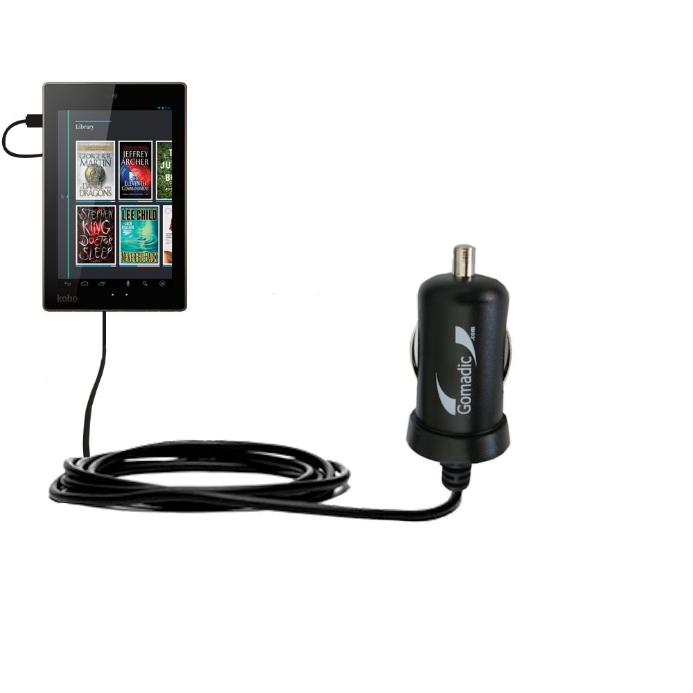Mini Car Charger compatible with the Kobo Arc 10 HD
