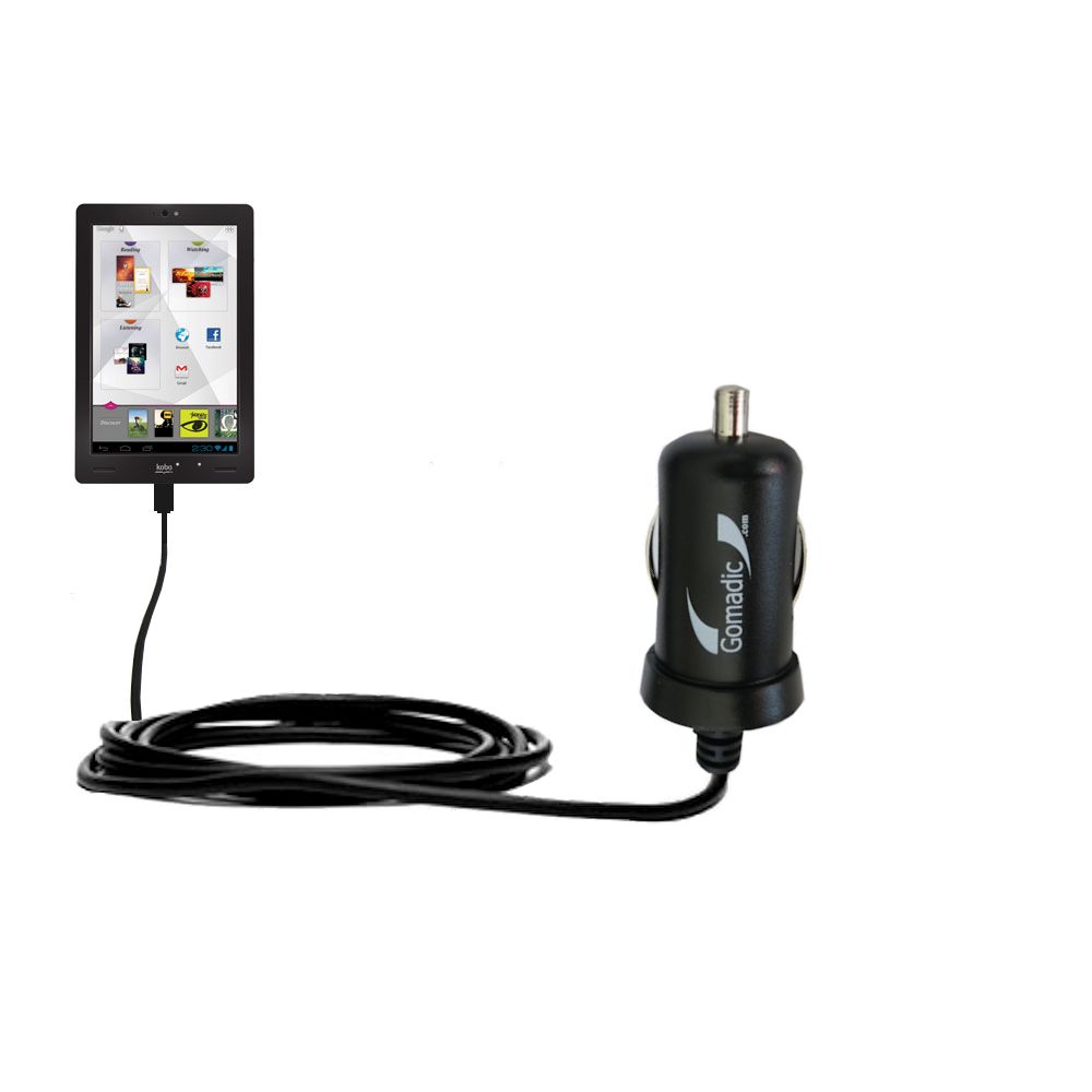 Mini Car Charger compatible with the Kobo Arc