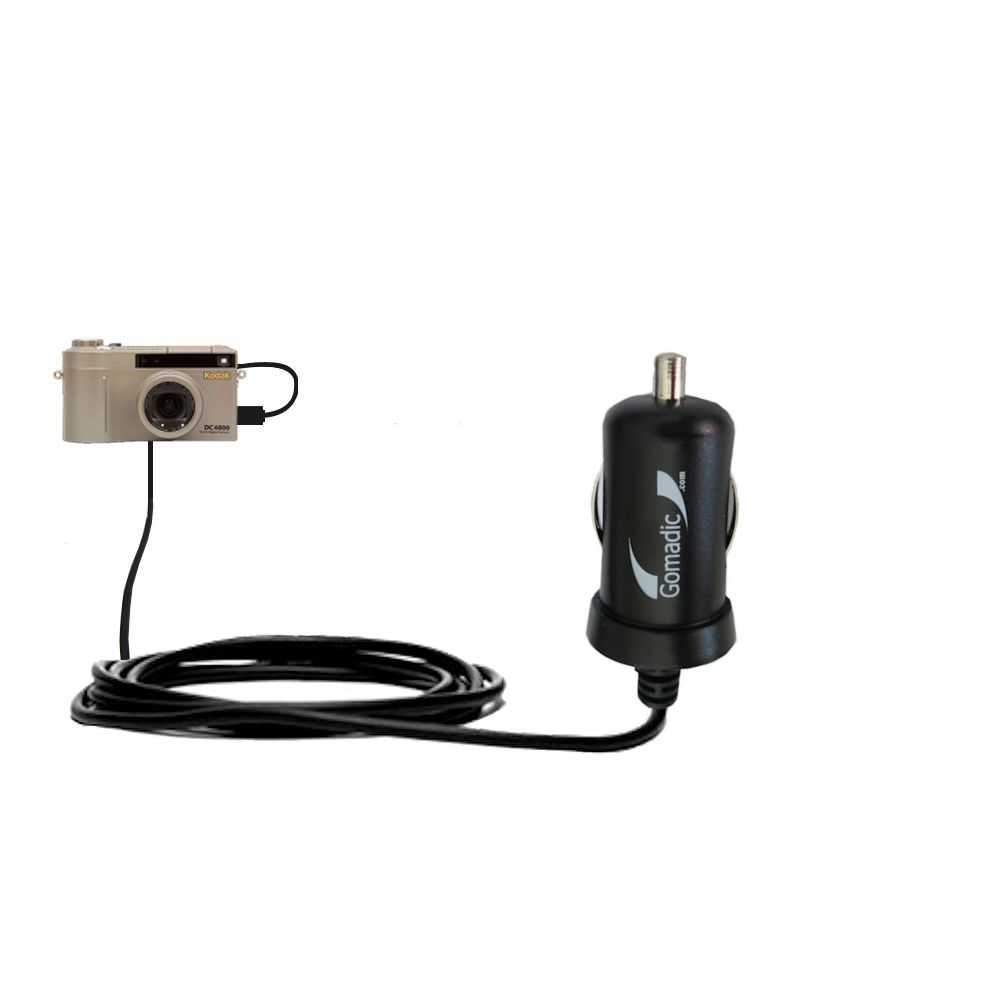 Gomadic Intelligent Compact Car / Auto DC Charger suitable for the Kodak DC4800 - 2A / 10W power at half the size. Uses Gomadic TipExchange Technology