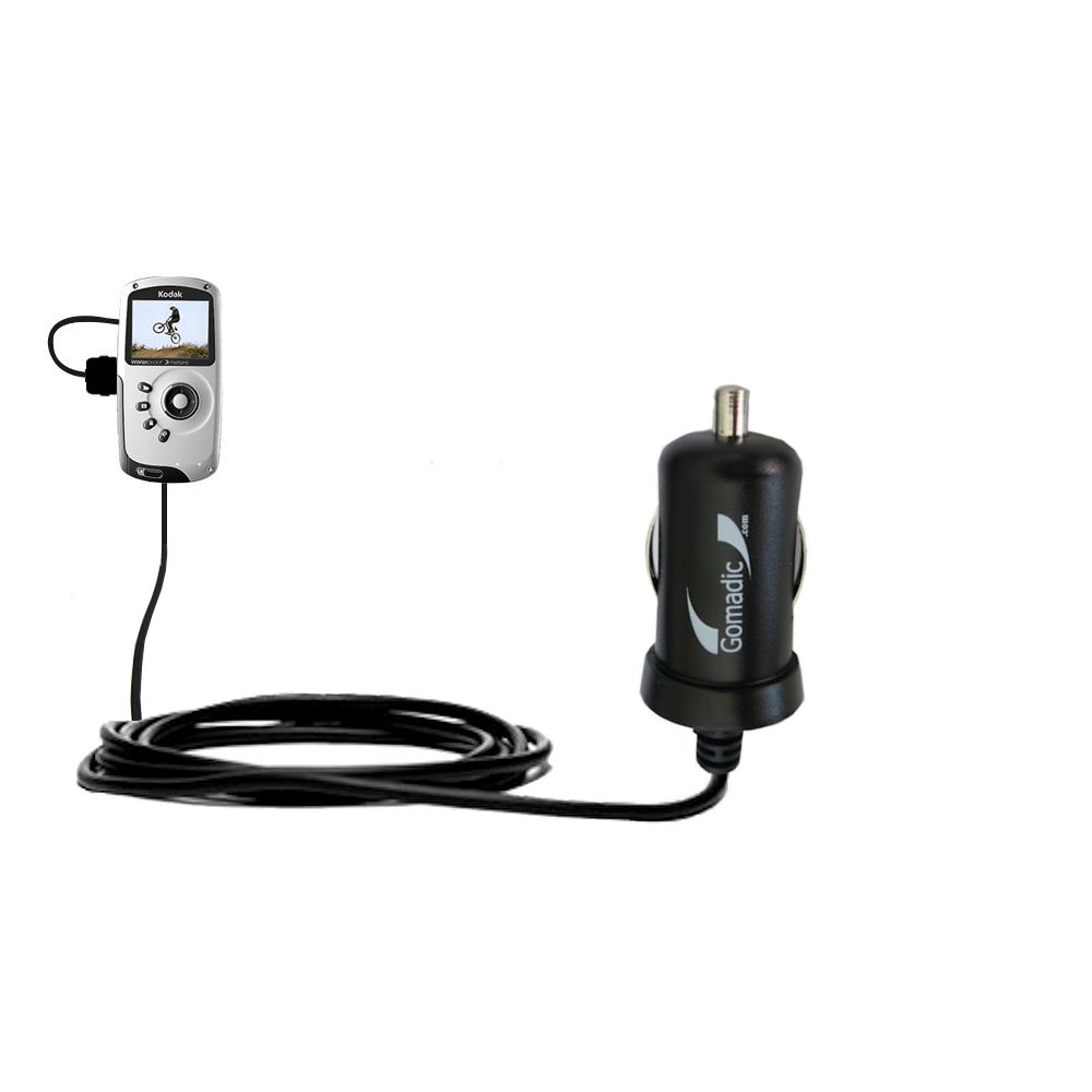 Mini Car Charger compatible with the Kodak PlaySport Pocket Video Camera