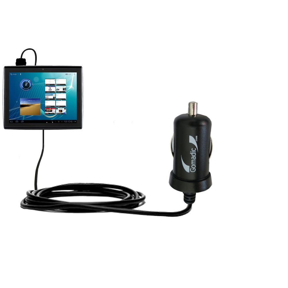 Gomadic Intelligent Compact Car / Auto DC Charger suitable for the Le Pan TC979 / Le Pan II  - 2A / 10W power at half the size. Uses Gomadic TipExchange Technology