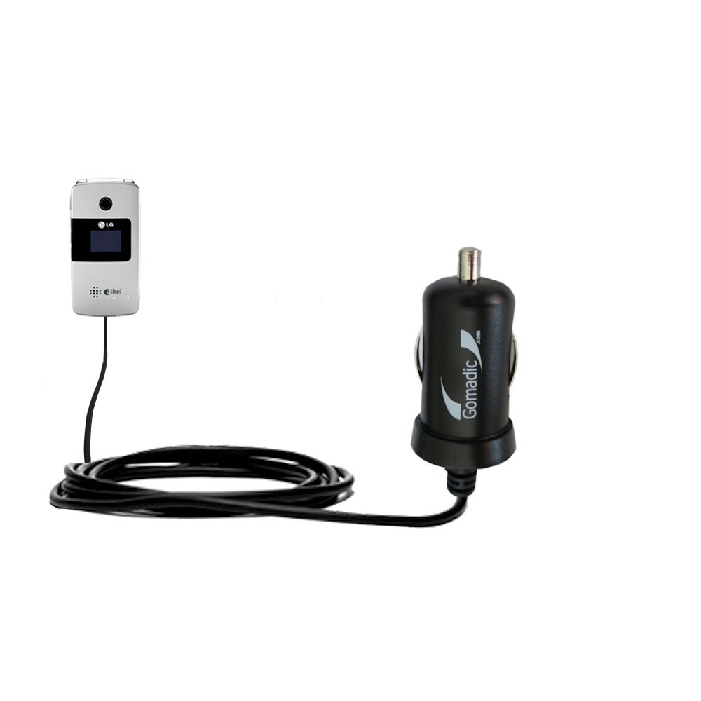 Gomadic Intelligent Compact Car / Auto DC Charger suitable for the LG AX275 - 2A / 10W power at half the size. Uses Gomadic TipExchange Technology
